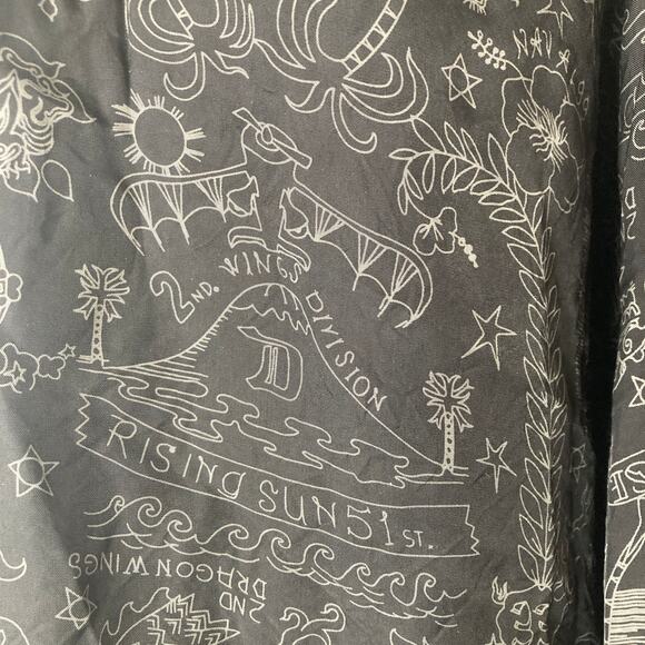 Y2K Diesel Skirt Womens Large Skater Skirt Black White Novelty Print - Picture 9 of 10